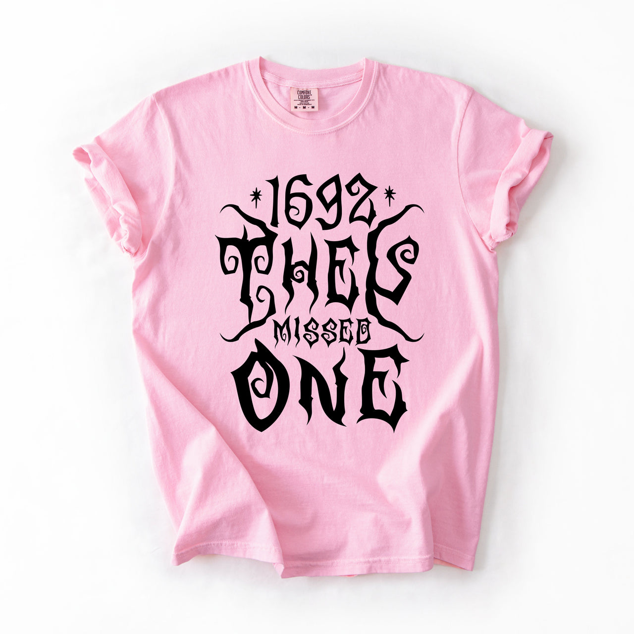 1692 They Missed One Salem Spooky Halloween Witch Shimmering Ghost Comfort Colors Tee