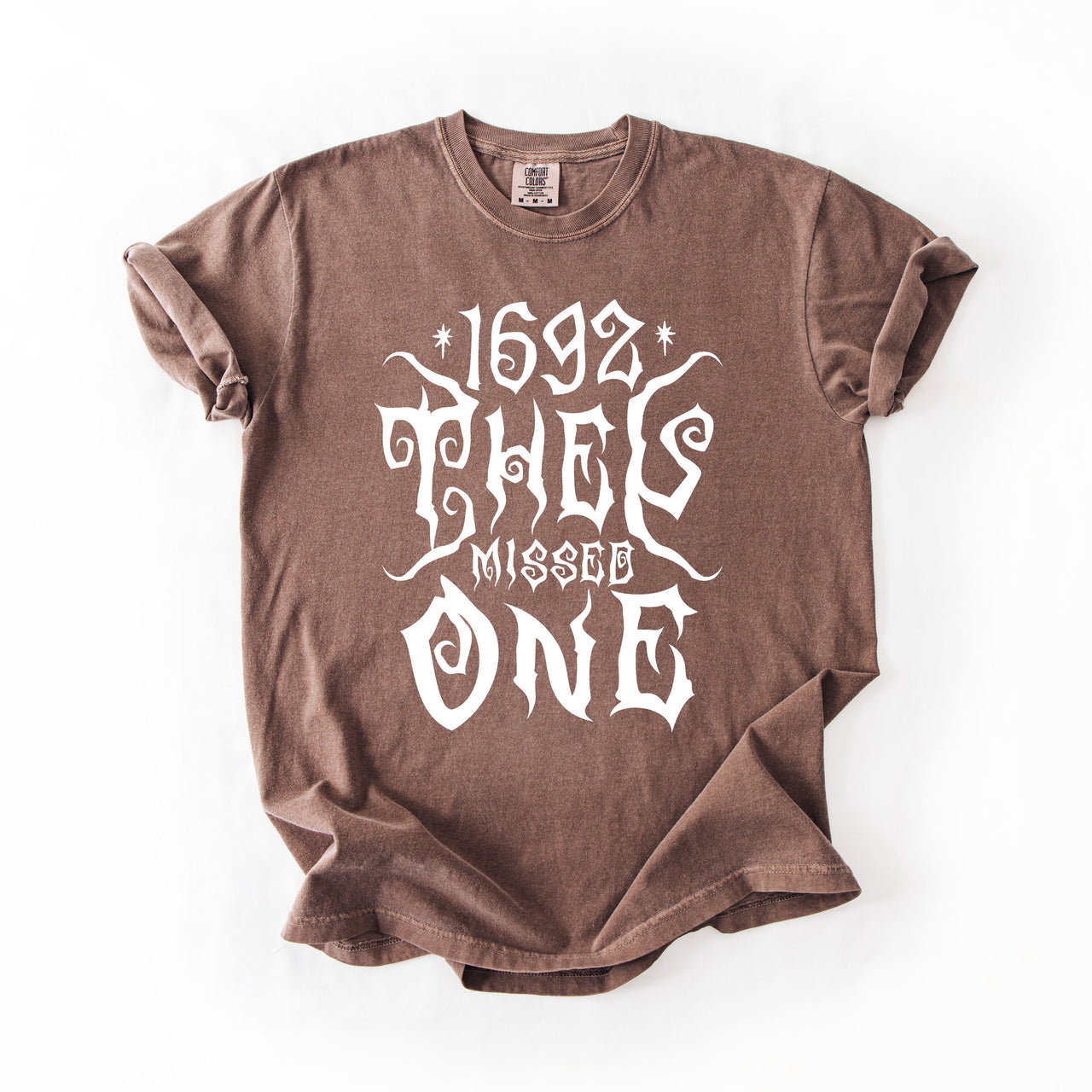 1692 They Missed One Salem Spooky Halloween Witch Shimmering Ghost Comfort Colors Tee