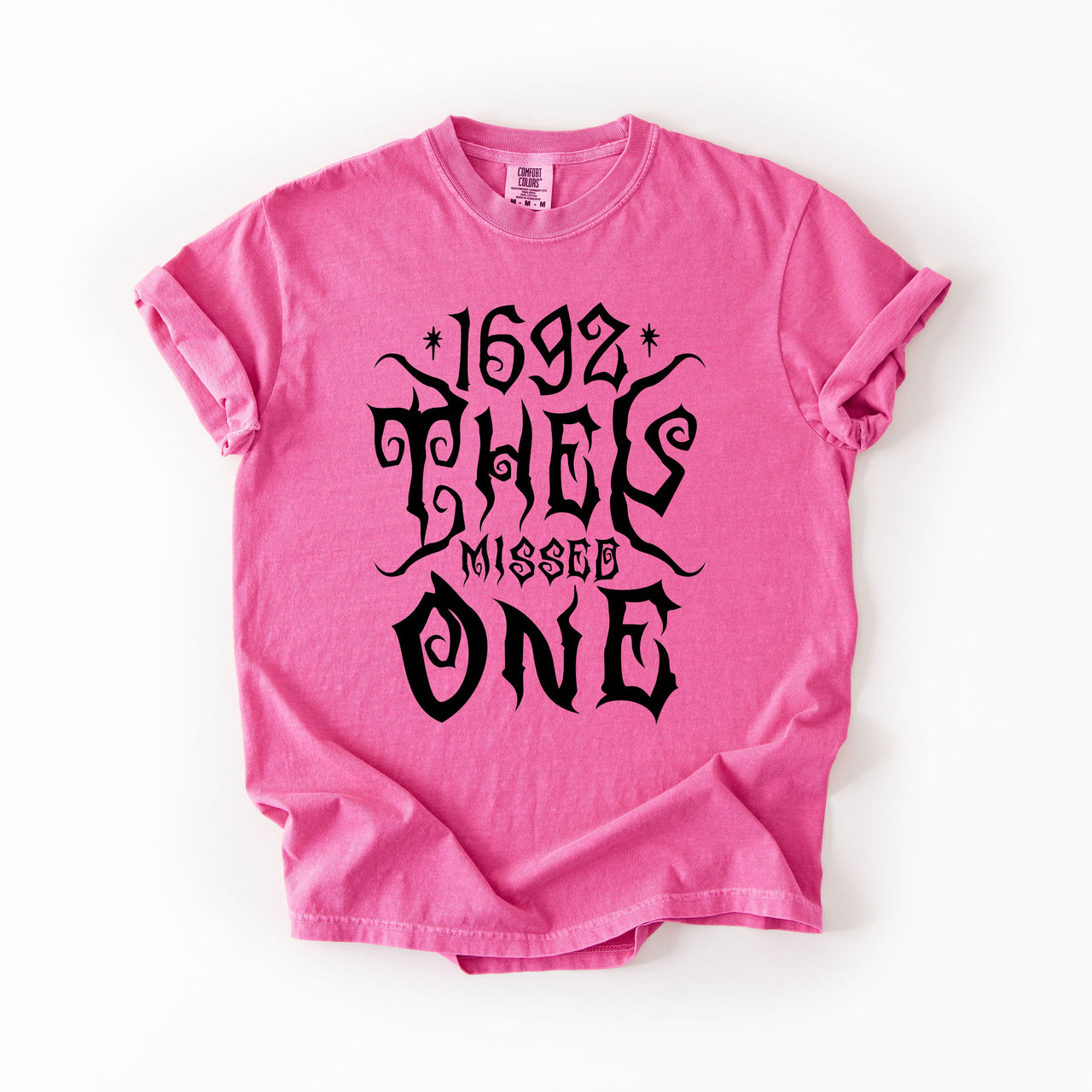 1692 They Missed One Salem Spooky Halloween Witch Shimmering Ghost Comfort Colors Tee