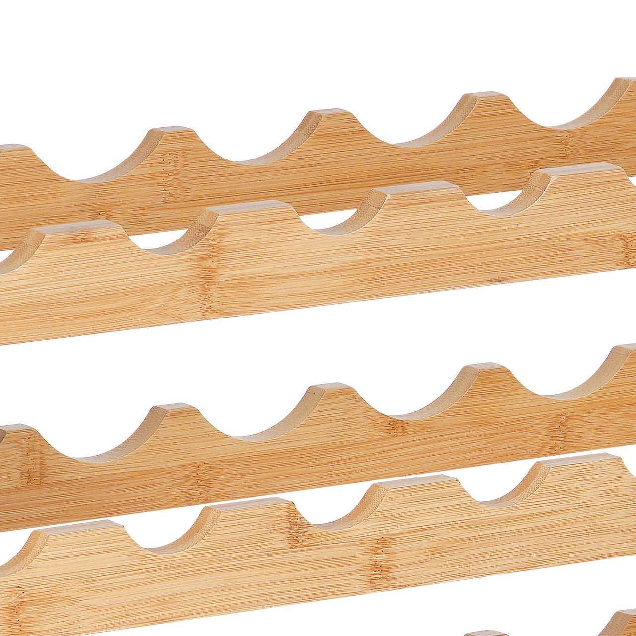 36 Bottle Stackable Modular Wine Rack Bamboo Wood Display Shelf 4-Tier
