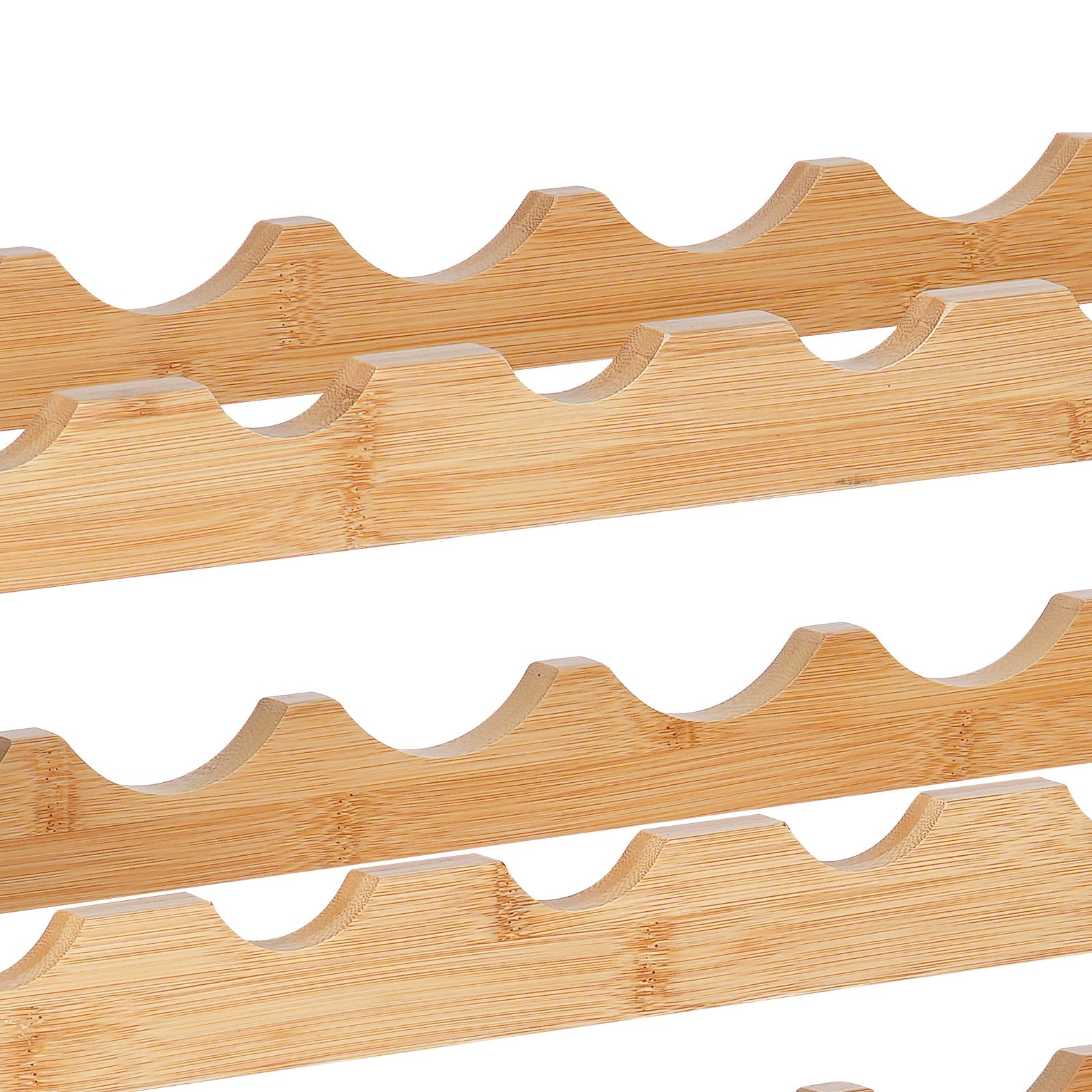 36 Bottle Stackable Modular Wine Rack Bamboo Wood Display Shelf 4-Tier