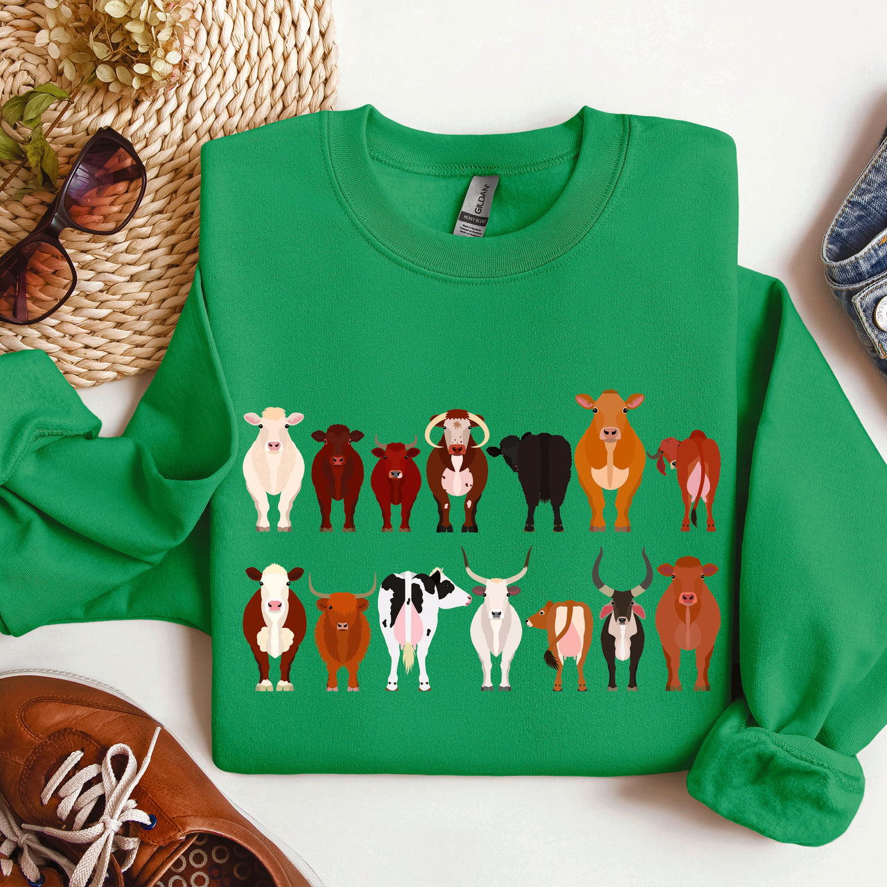 Cow Breeds Farm Animal Lover Passionate Cow Enthusiast Community Celebration Of Dairy And Beef Breeds Sweatshirt