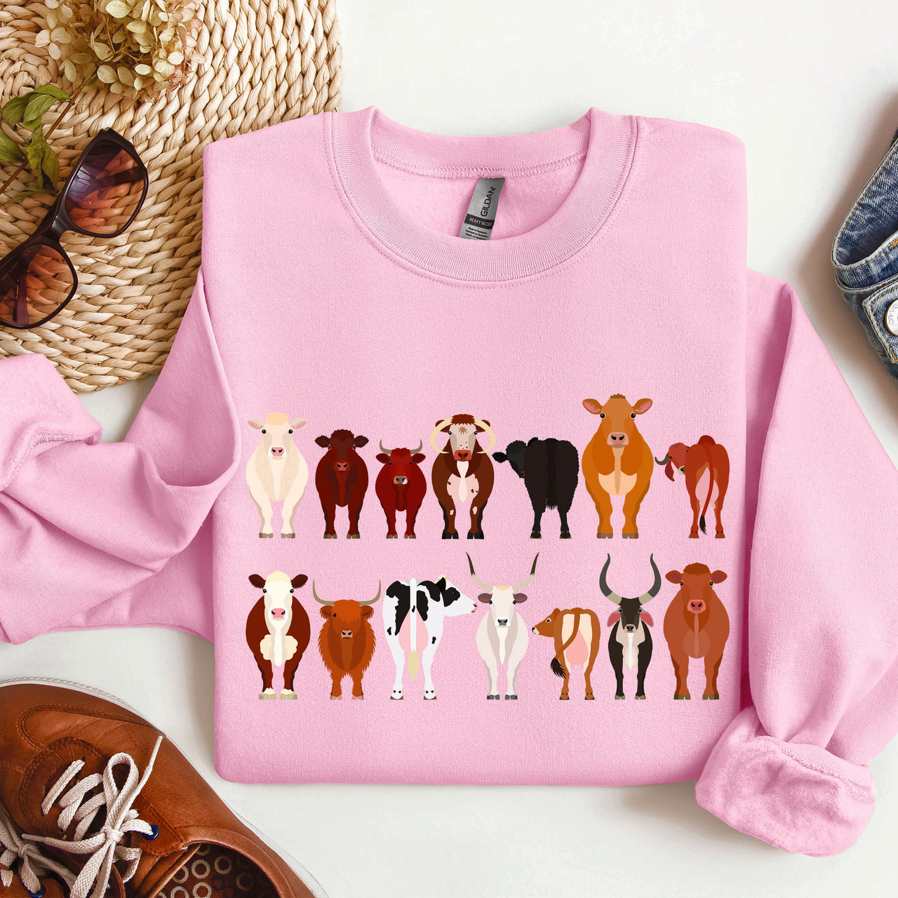 Cow Breeds Farm Animal Lover Passionate Cow Enthusiast Community Celebration Of Dairy And Beef Breeds Sweatshirt