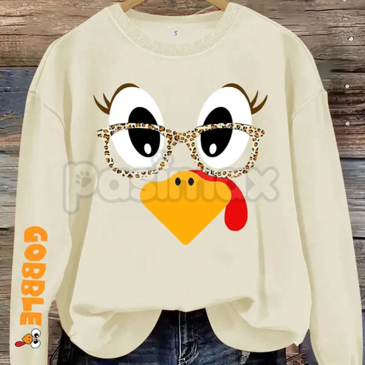 Women's Casual Thanksgiving Turkey Print Pullover Sweater – Cozy Holiday Crewneck