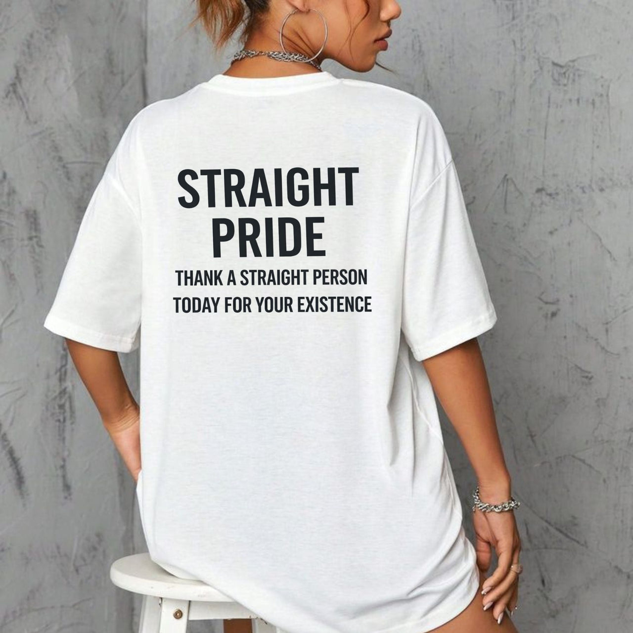Straight Pride Statement T-Shirt – Bold Text Graphic Tee, Unisex Cotton Shirt