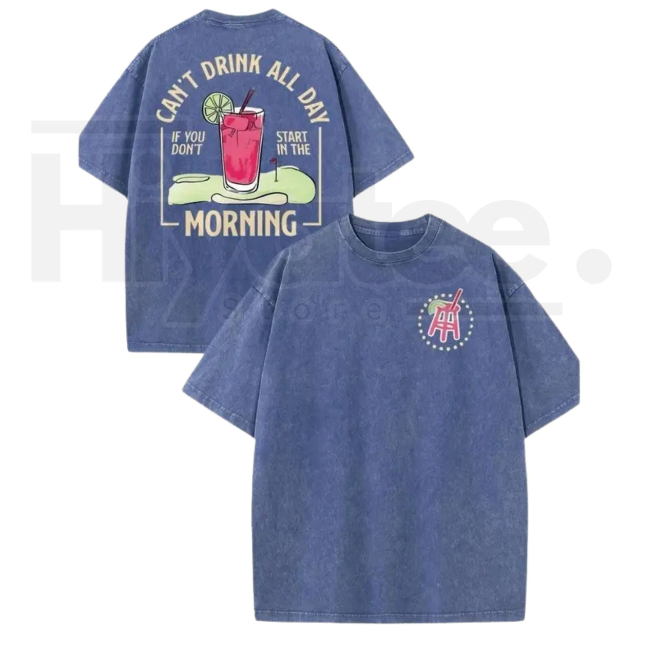 Retro Y2K Graphic Vintage Washed T-Shirt – Oversized Double-Sided Cotton Tee