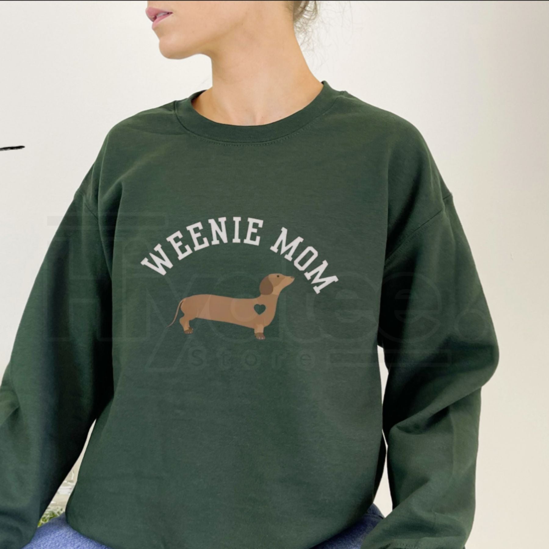 Dachshund Mom Sweatshirt: Weenie Mom Crewneck - Funny Wiener Dog Owner Gift