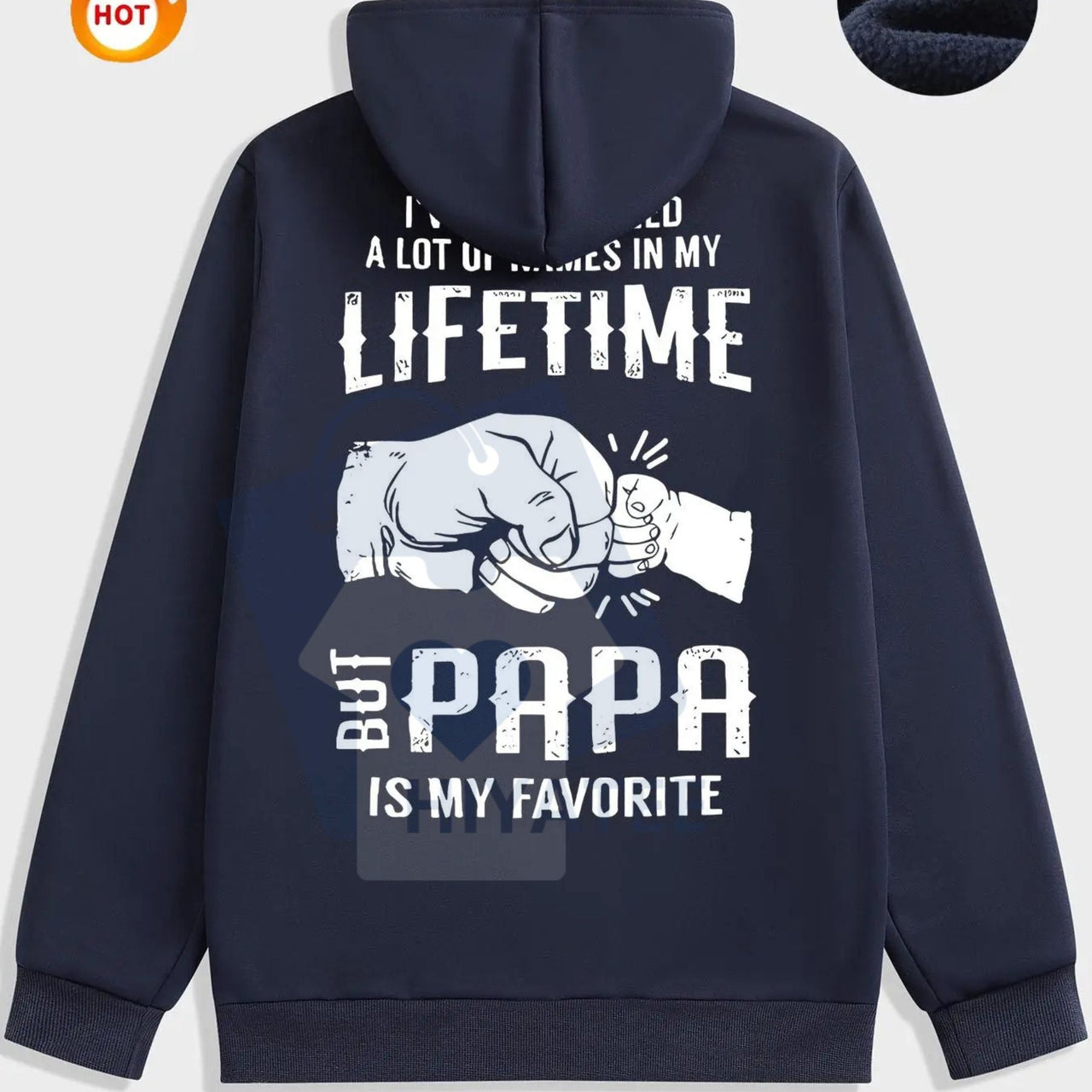 Men's Letter & Hand Print Drawstring Hoodie
