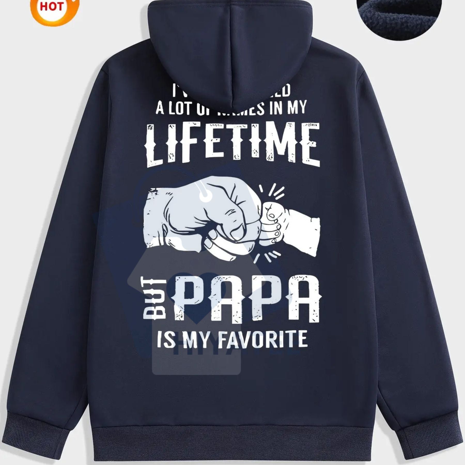 Men's Letter & Hand Print Drawstring Hoodie