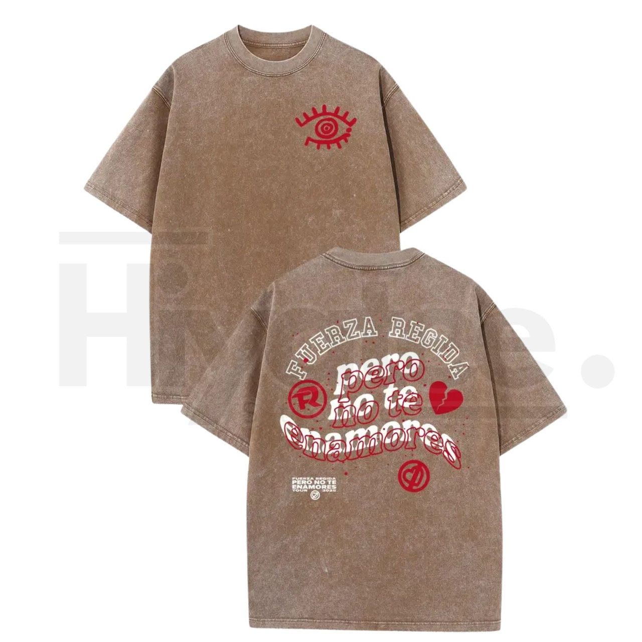 Vintage Latin Eye Graphic Washed T-Shirt – Y2K Oversized 230g Cotton Streetwear Tee