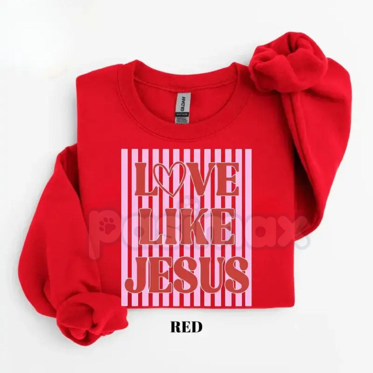 Love Like Jesus Sweatshirt | Trendy Preppy Pink & Red Valentine Shirt | Christian Valentine's Day Crewneck | Jesus Love Graphic Jumper | Retro Faith-Based Pullover | Aesthetic Gospel Heart Shirt