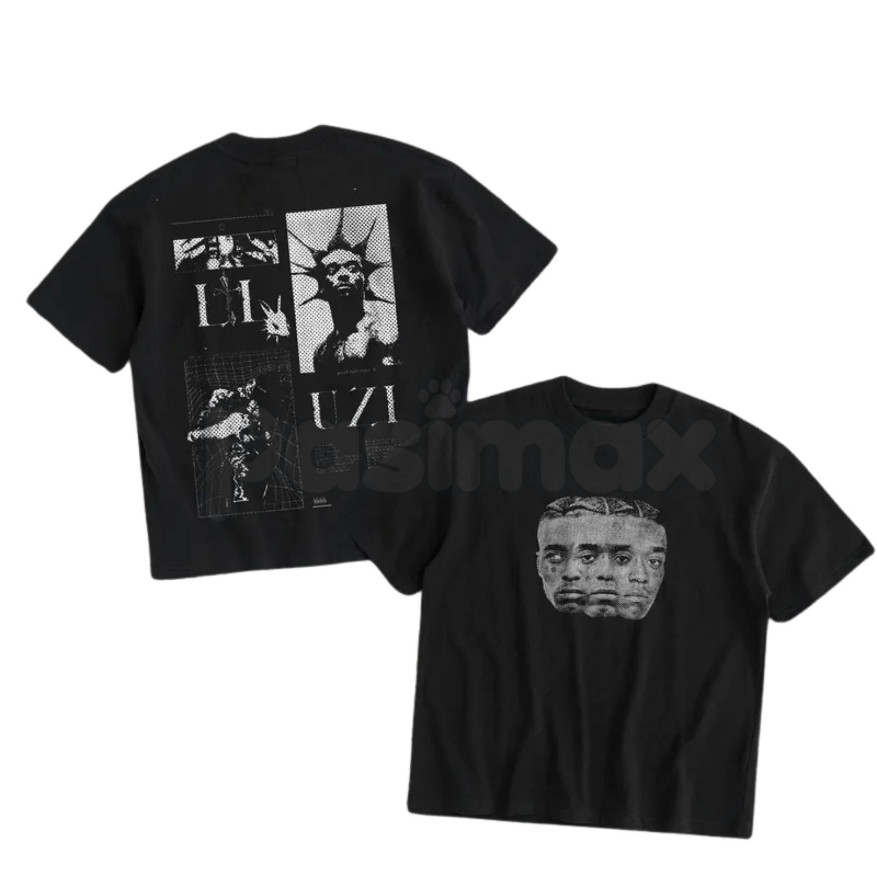 Uziii Double-Sided Heavy Cotton Graphic Tee - Premium Tactical Streetwear Shirt, Bold Urban Graphic Apparel, Heavyweight Double-Print Hypebeast Tee