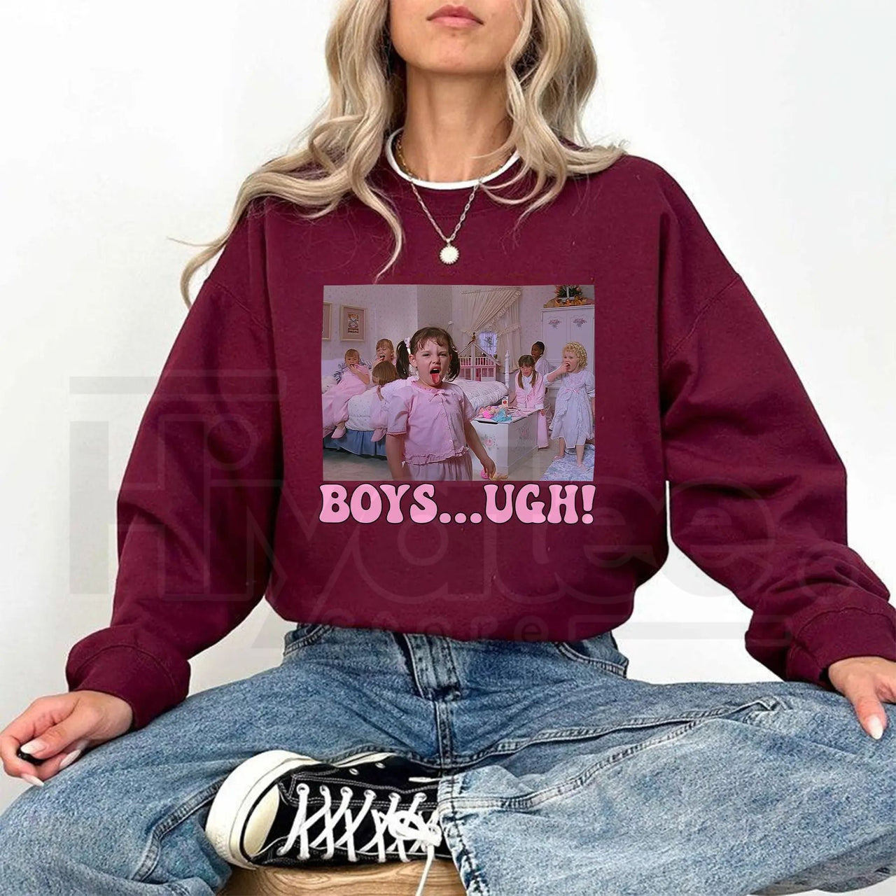 Funny Boys Ugh Valentine's Sweatshirt: Retro Groovy Valentine Day Sweater