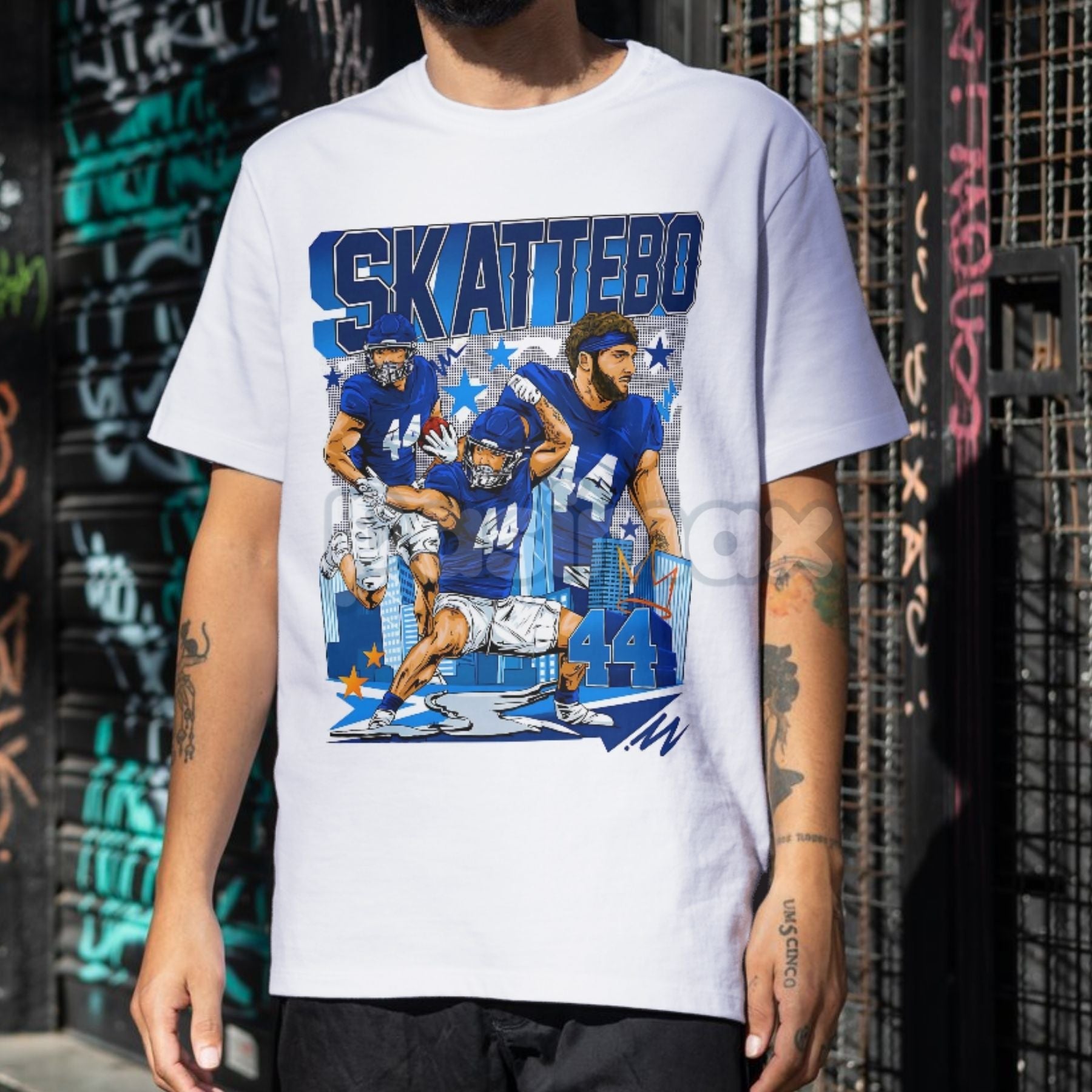 Cam Skattebo New York Giants Graphic T-Shirt - ASU Sun Devils RB Rookie Tee, 