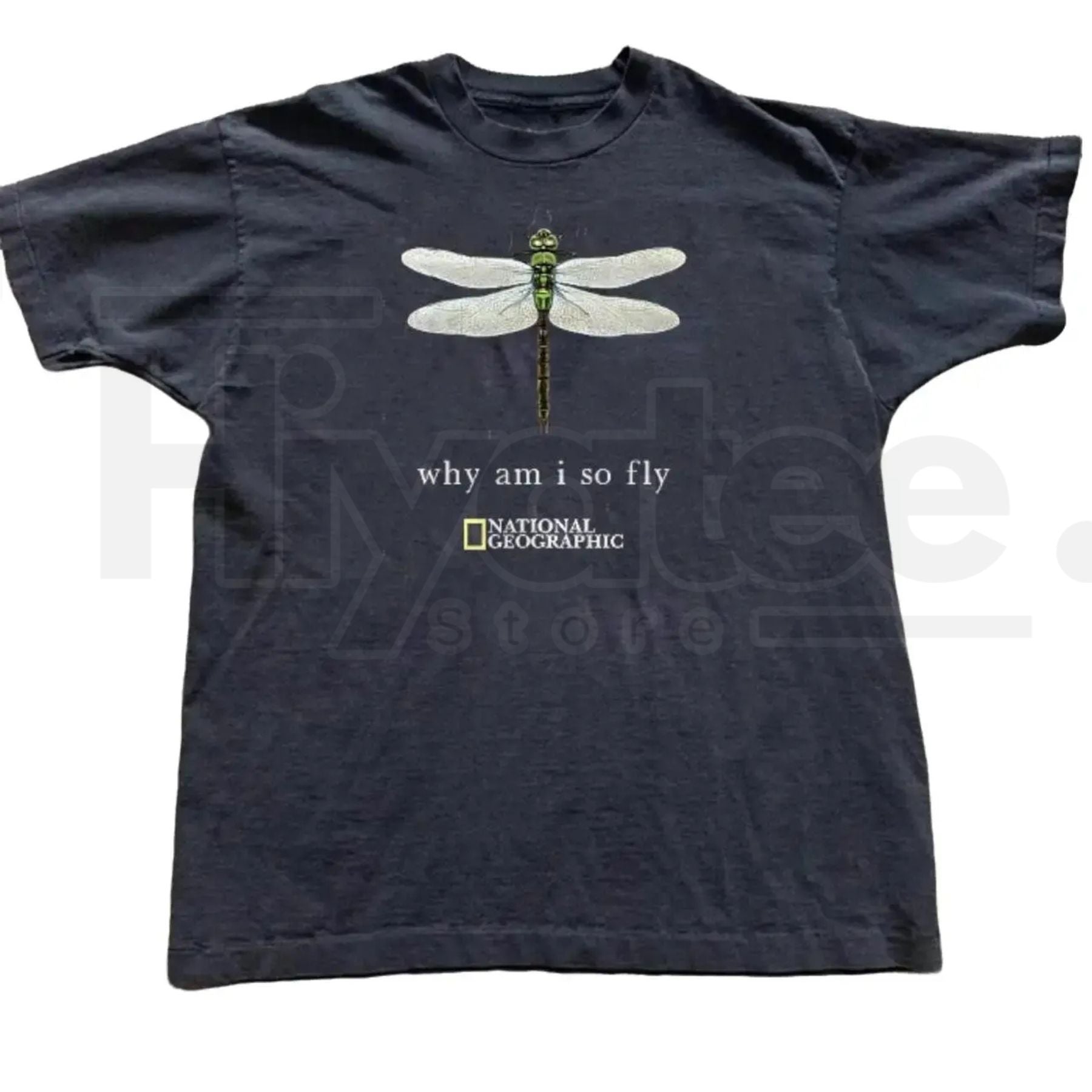 National Geographic Dragonfly Graphic Baby Tee – Y2K Aesthetic Crop Top