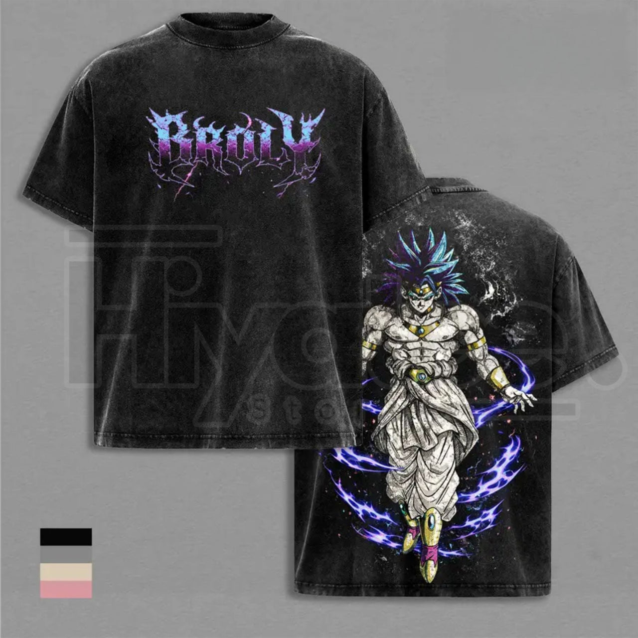 Legendary Saiyan Vintage Washed T-Shirt – Heavyweight Cotton Unisex Anime Graphic Tee