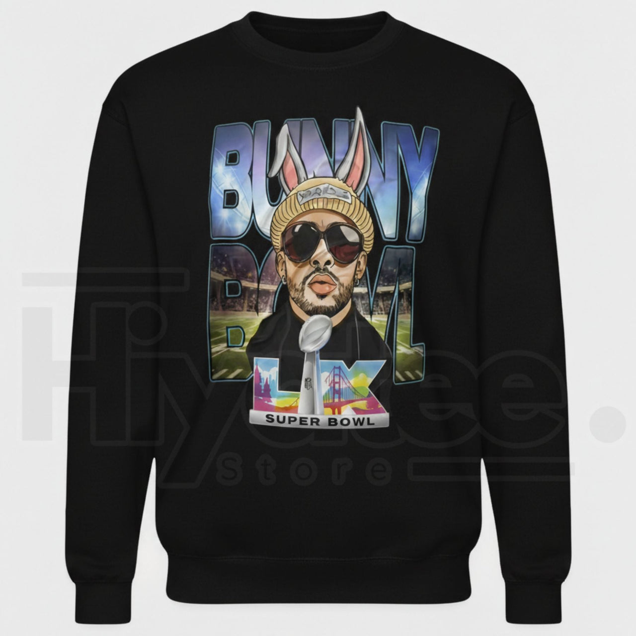 Bunny Bowl Super Bowl Sweatshirt: Retro Game Day Football Bunny Crewneck