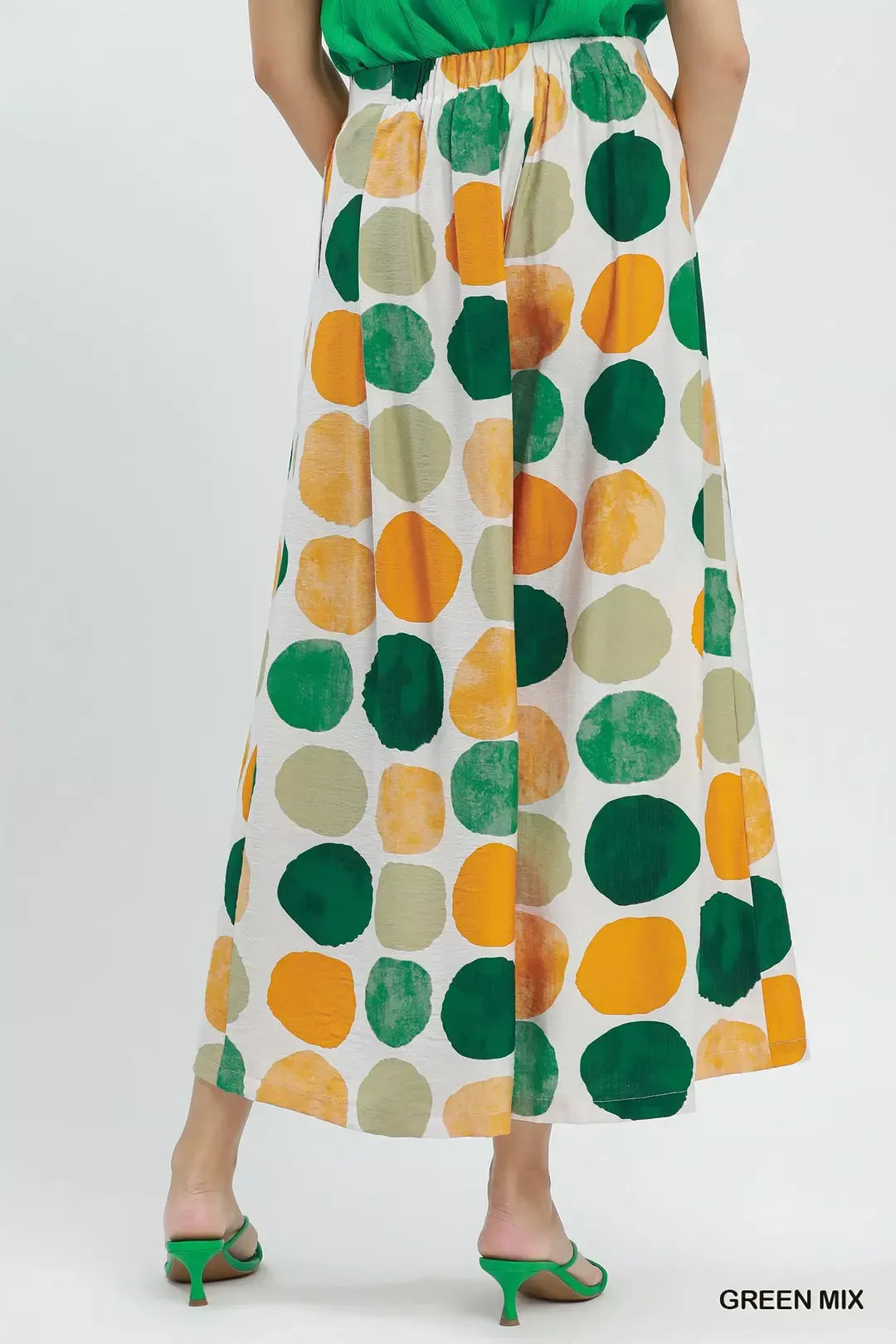 Umgee Dot Print Wide Leg Pants