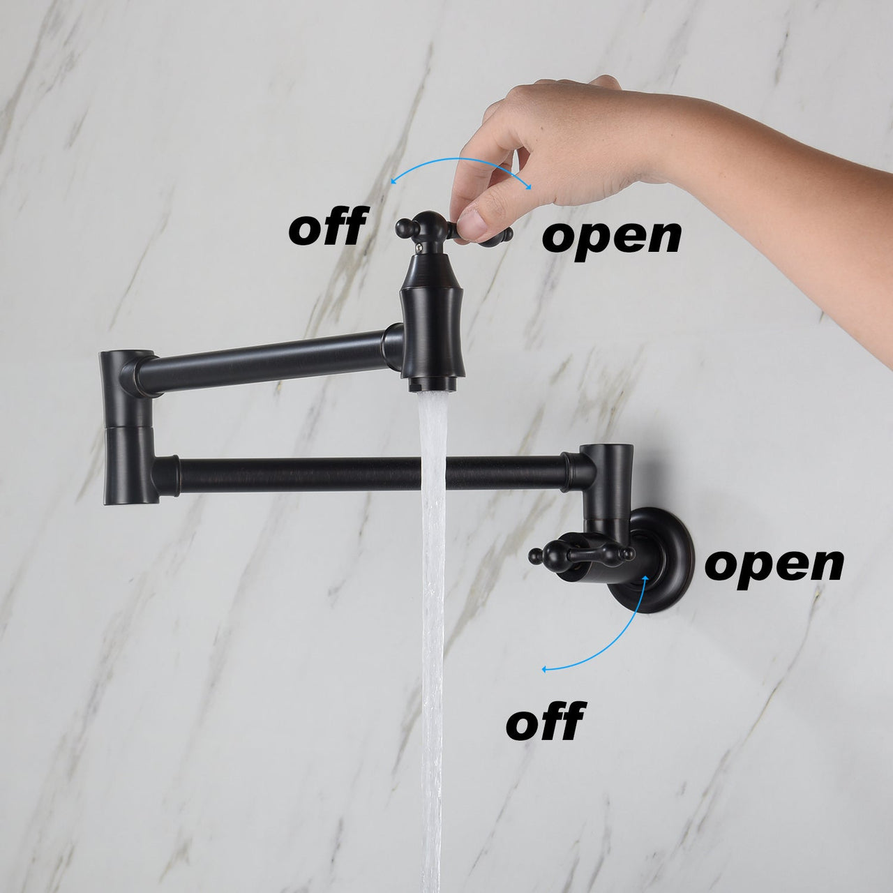 Wall Mount Folding Kitchen Pot Filler Faucet