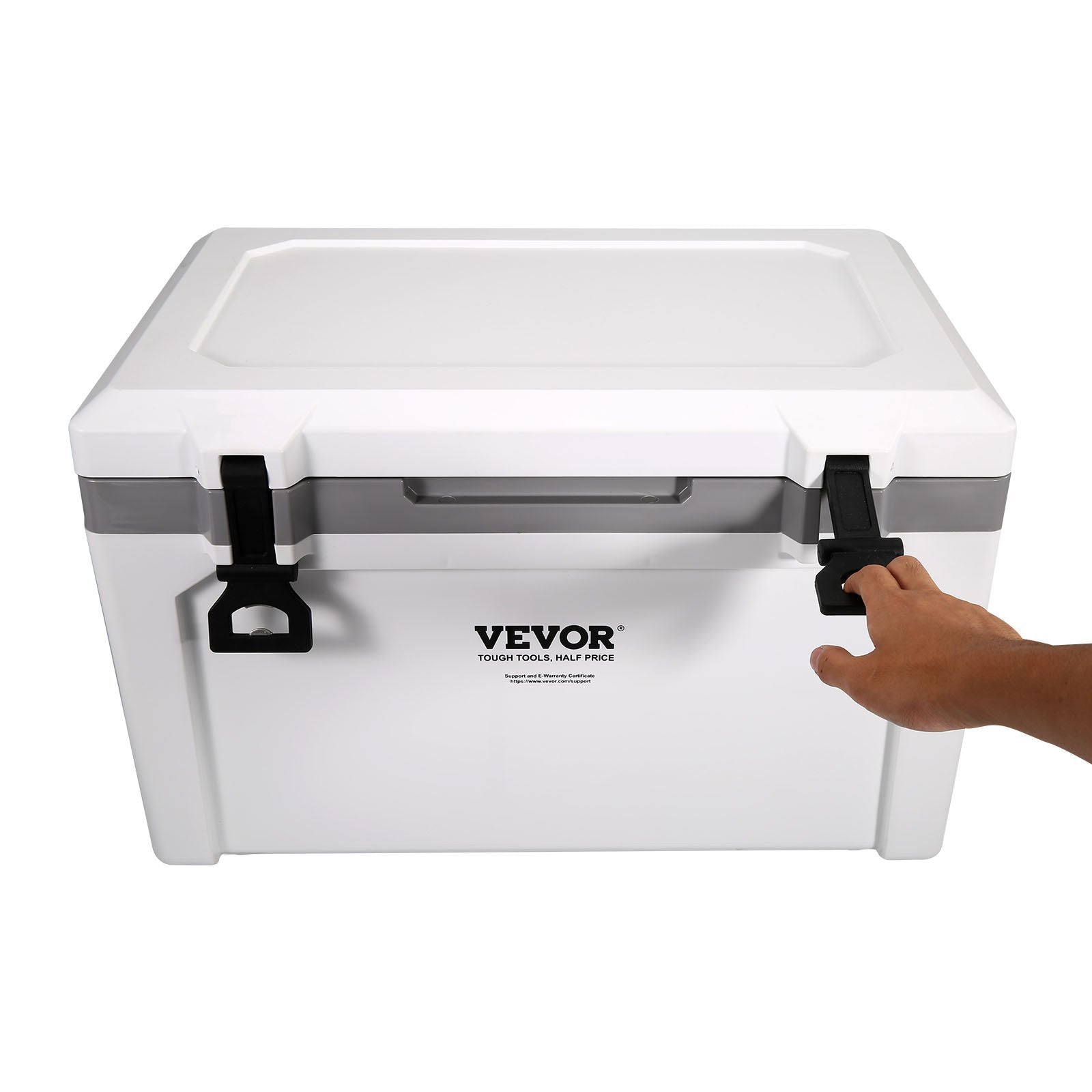 Insulated Portable Cooler, 52 qt, Holds 50 Cans, Ice Retention Hard Cooler with Heavy Duty Handle, Ice Chest Lunch Box for Camping, Beach, Picnic, Travel, Outdoor, Keeps Cool for up to 6 Days