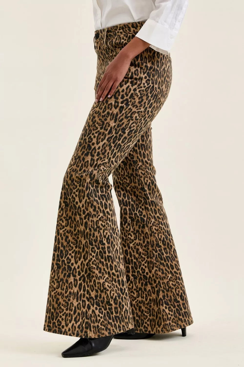 Judy Blue Mr Jaqueline Flare Print Leopard Jeans