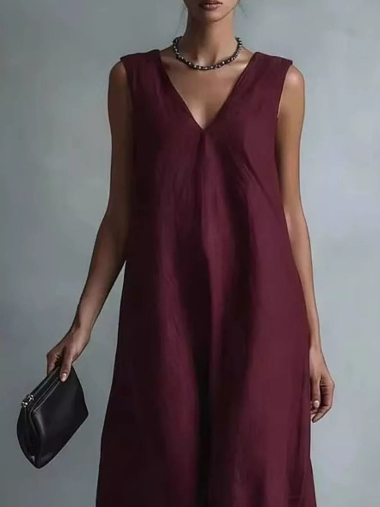 Full Size V-Neck Sleeveless Maxi Dress Plus Size