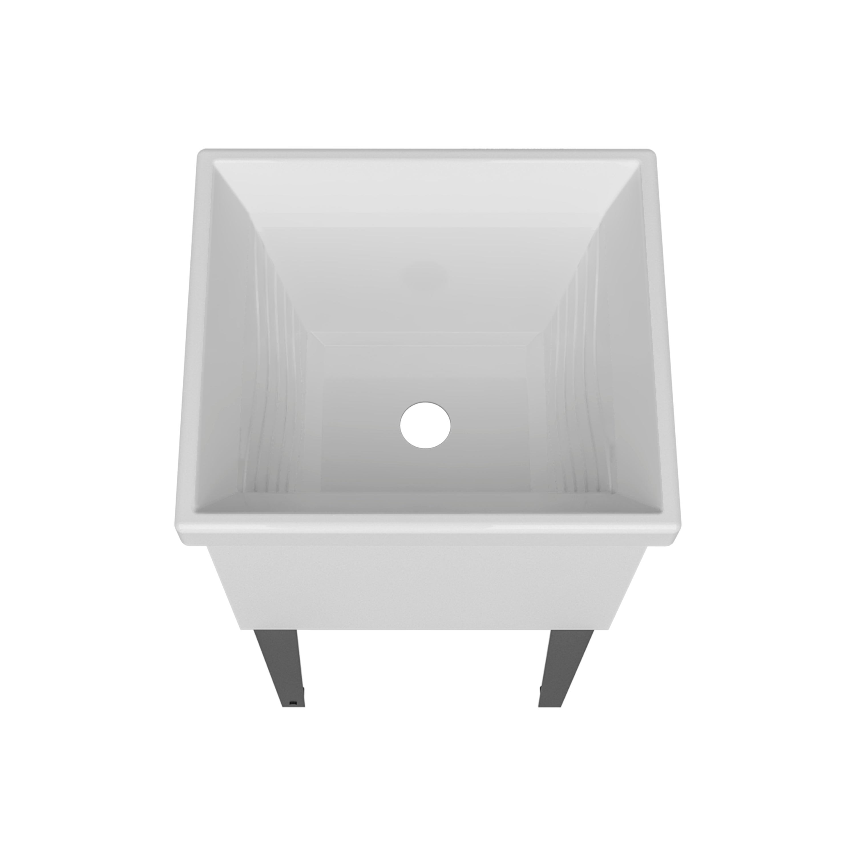 Bari Freestanding and Compact Plastic Laundry Utility Sink with Four Legs, Utility Tub for Laundry Room, Garage or Kitchen