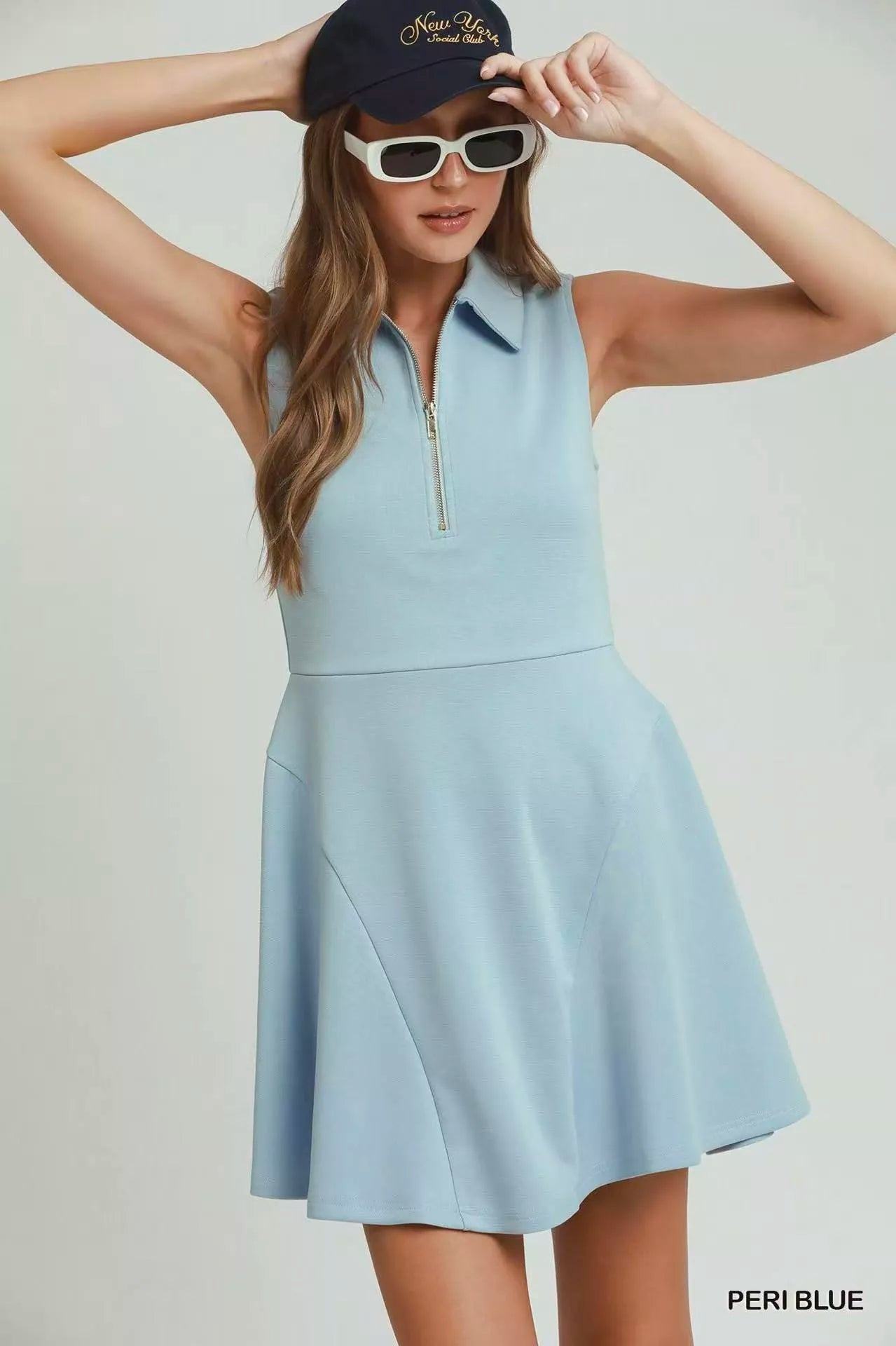 Umgee Collared Quarter Zip Tennis Dress