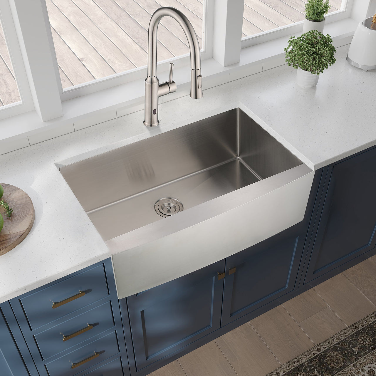 33'x21'x10'Farmhouse Apron Single Bowl Stainless Steel Kitchen Sink