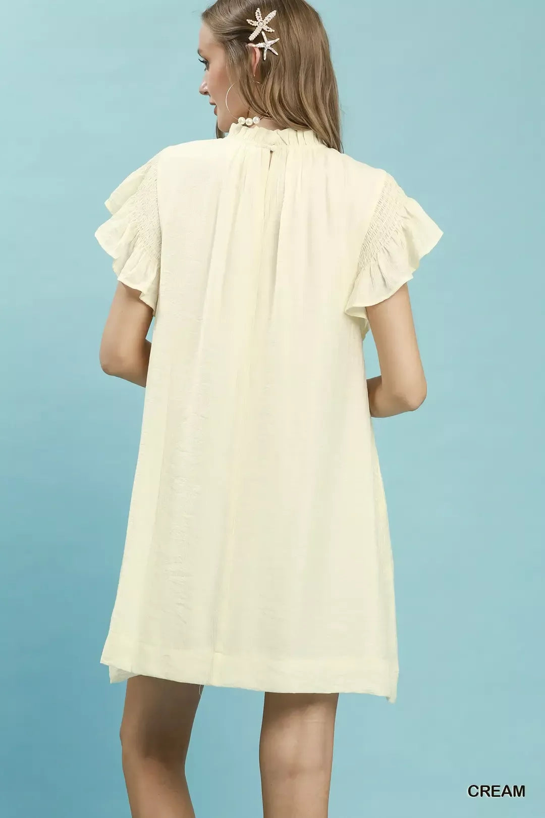 Umgee Ruffle Flutter Sleeve Dress