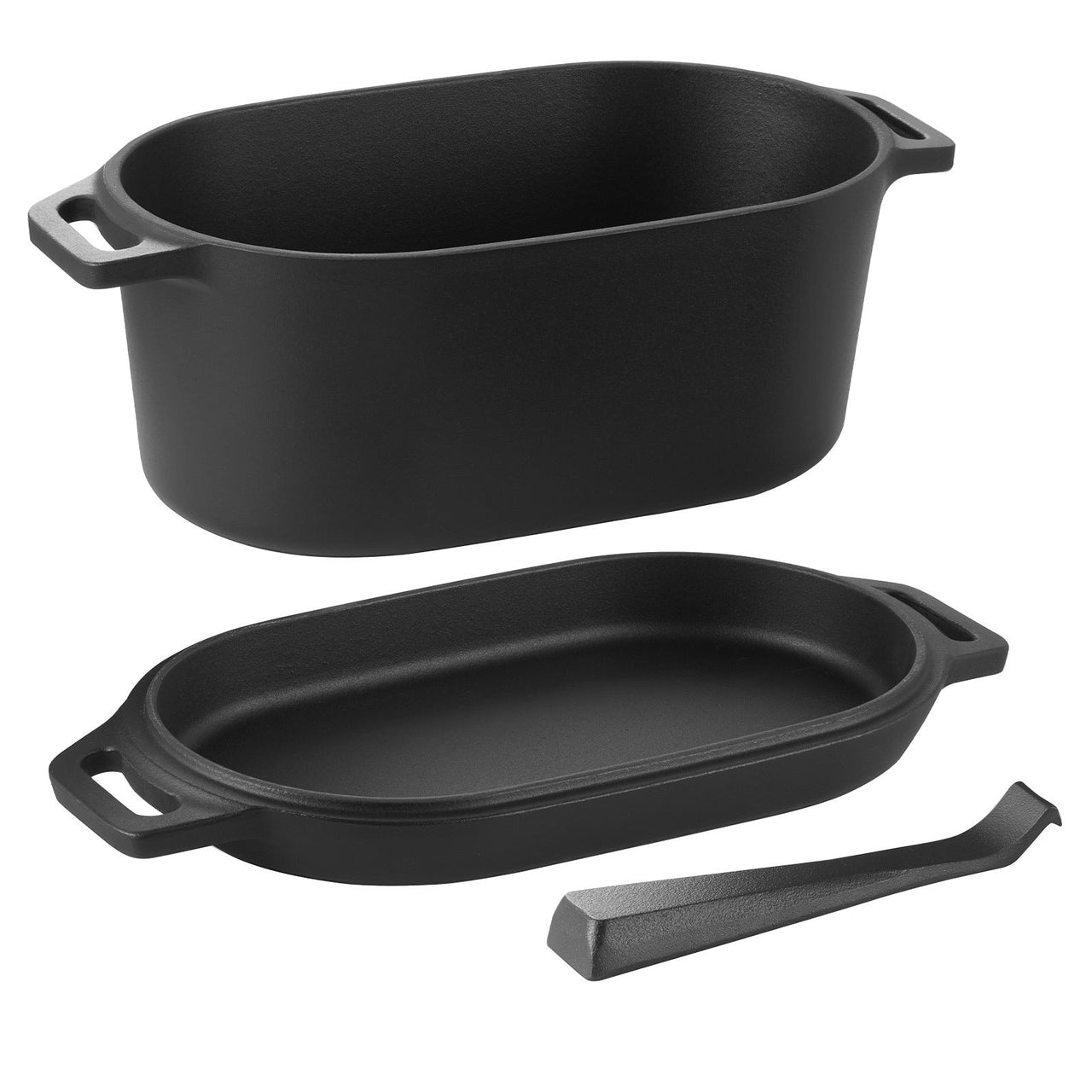 Enameled Cast Iron Dutch Oven Heavy-Duty Cookware with Lid Handles 3.5 Qt Black