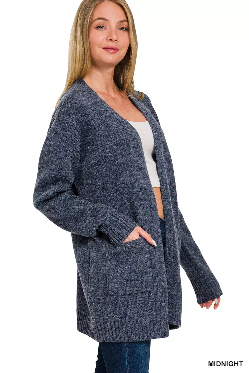 Zenana Open Front Sweater Cardigan
