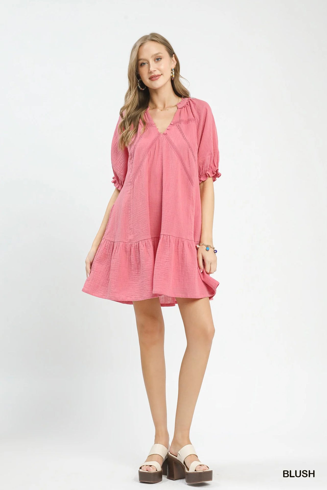Umgee Cotton Gauze Mini Dress