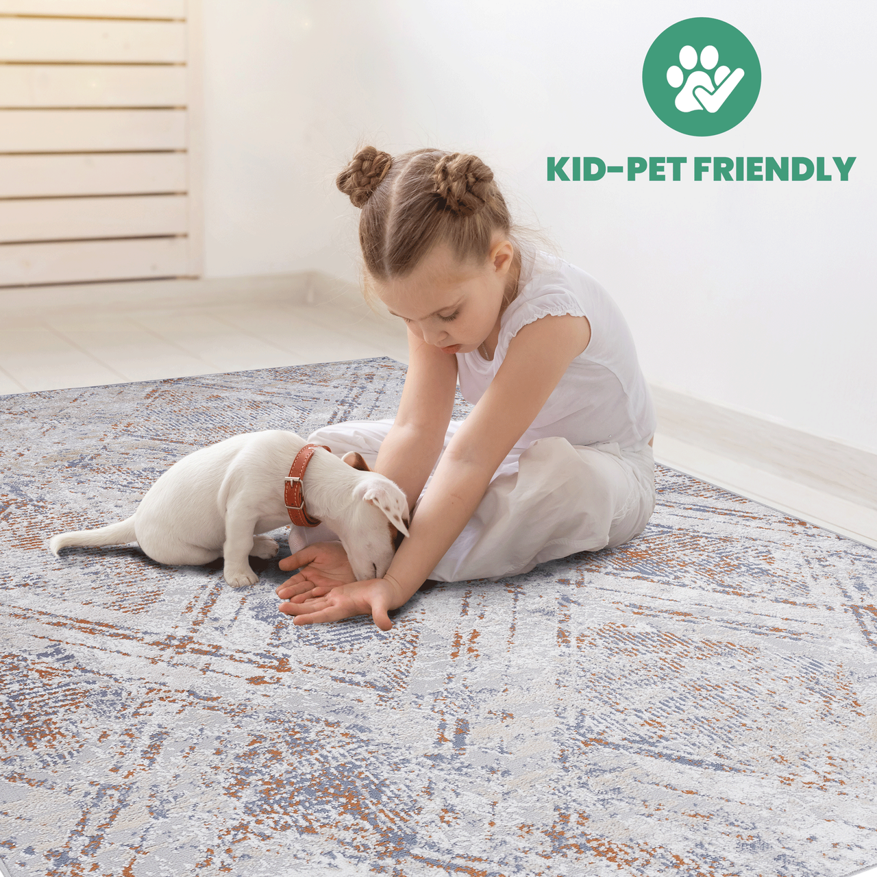 NAAR PAYAS Collection 6X9 Beige / Geometric Area Rug