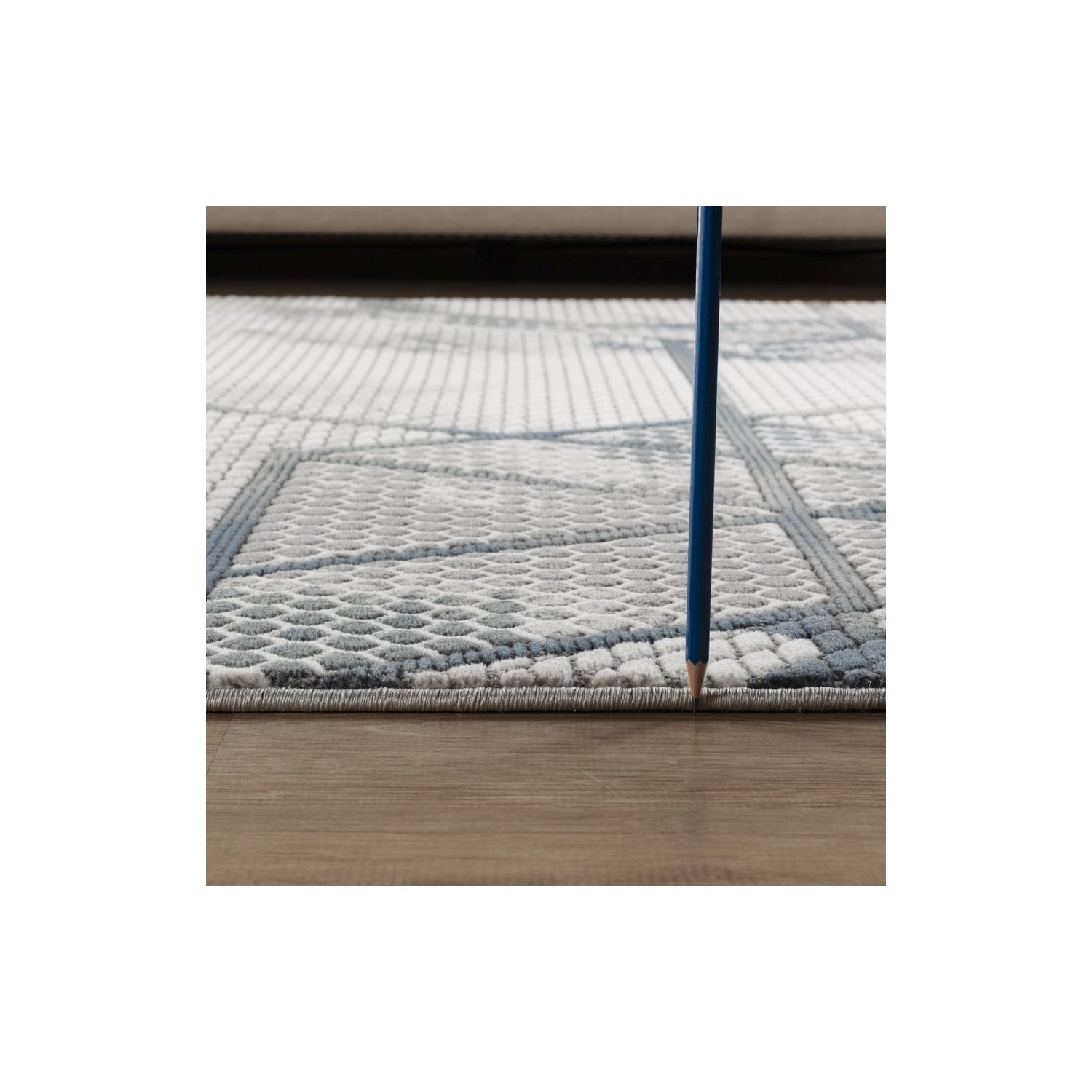 Geometrix GC_DIM1006 Gray 7 ft. 10 in. x 10 ft. 6 in. Contemporary Area Rug with Geometric 3D Effect