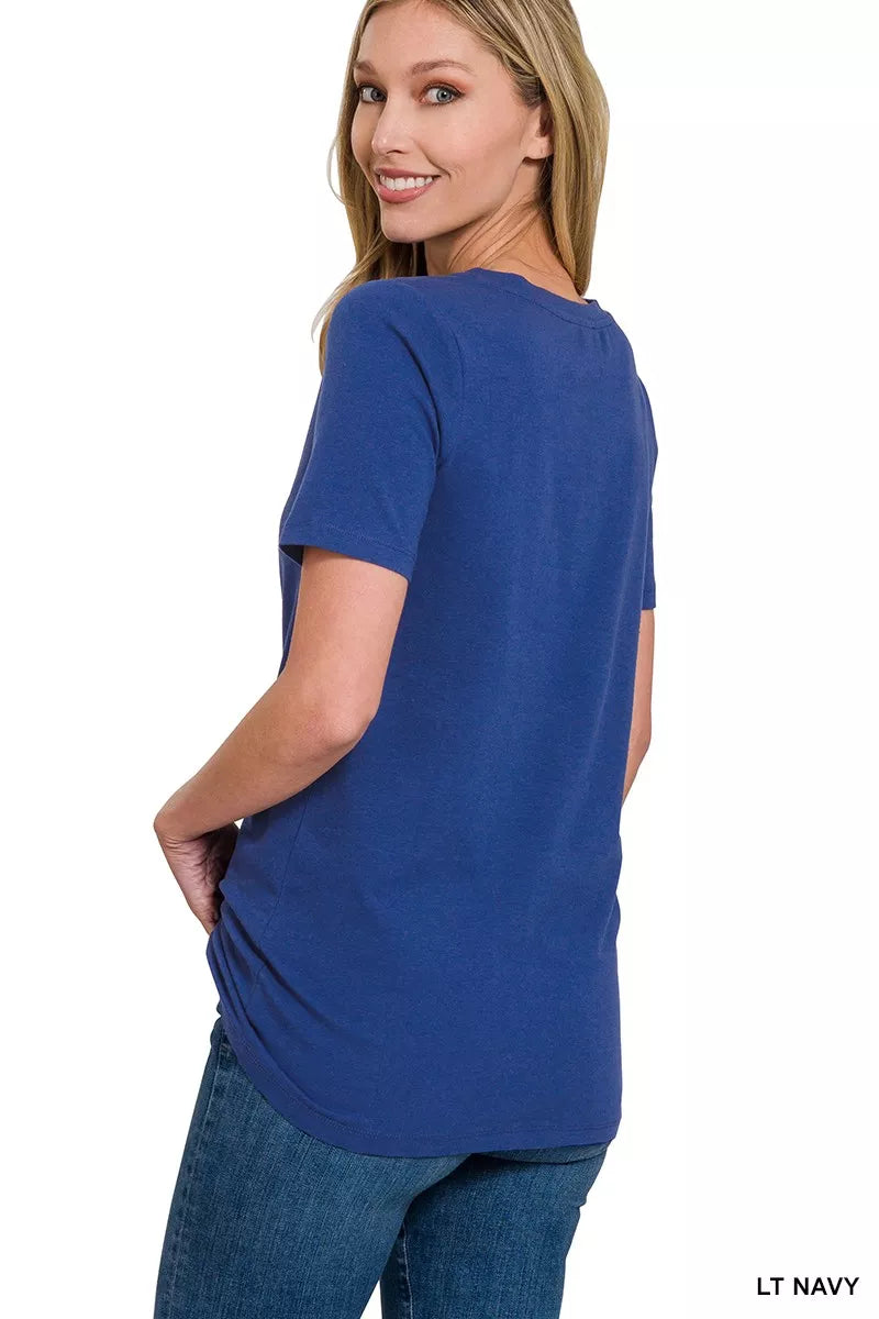 Zenana V-Neck Short Sleeve T-Shirt