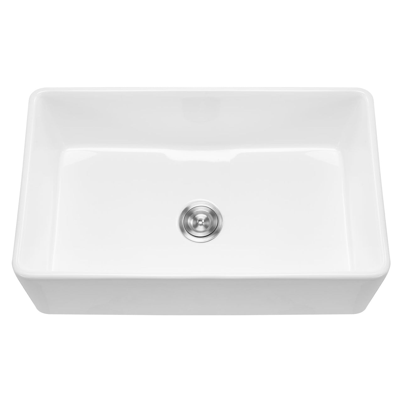 33.5x20 in Farmhouse Sink Undermount Kitchen Single Bowl Basin Fireclay White