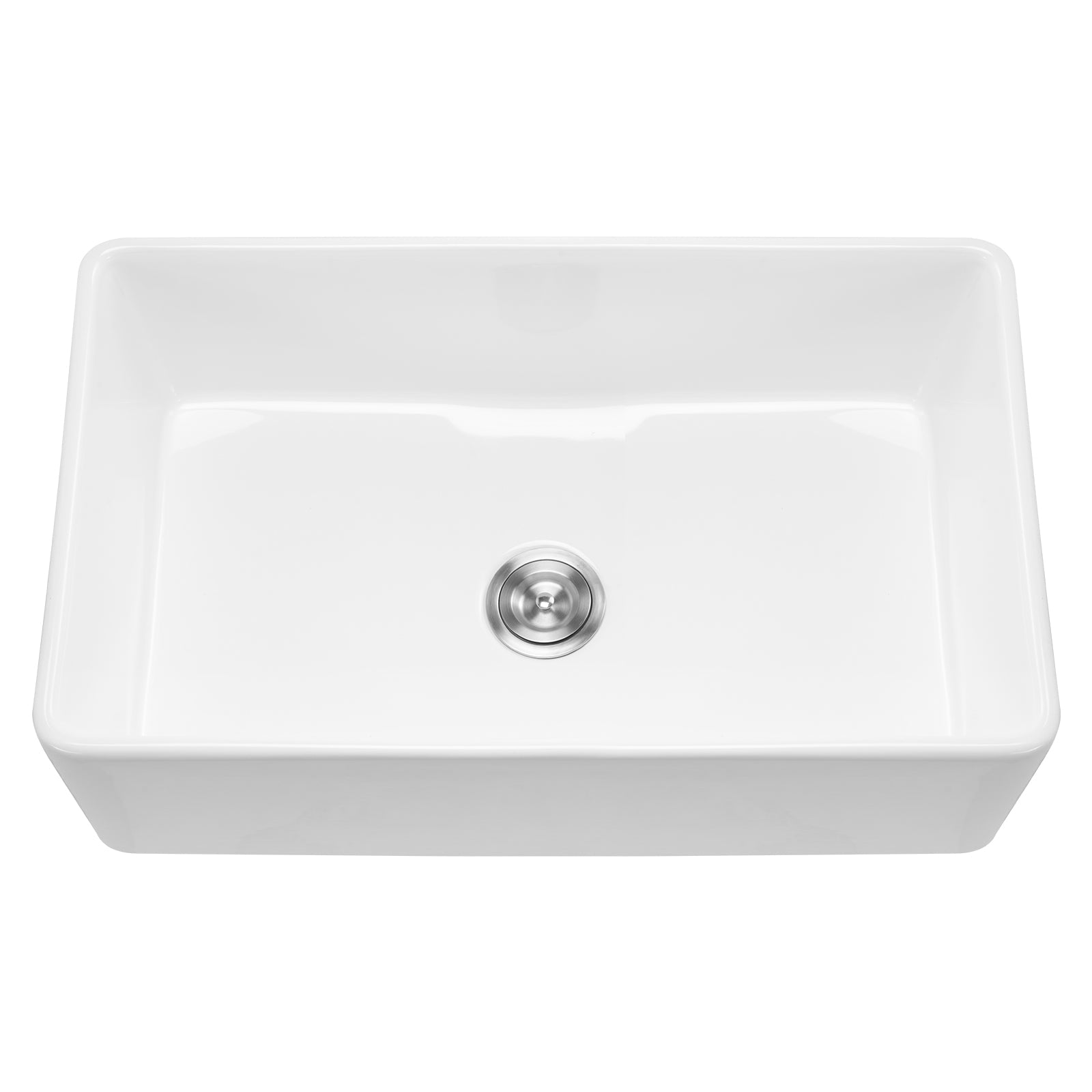 33.5x20 in Farmhouse Sink Undermount Kitchen Single Bowl Basin Fireclay White
