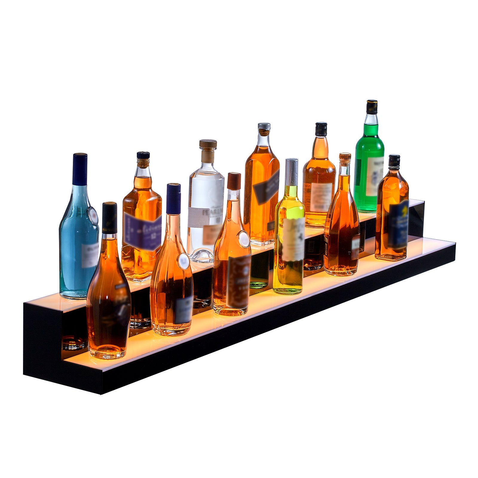 LED Lighted Liquor Bottle Display Bar Shelf RF & App Control 60' 2-Step