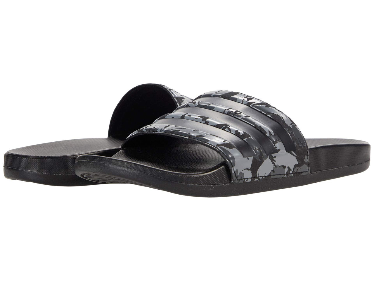 adidas Mens Adilette Comfort Slides Sandal Grey/Core Black/Grey 7