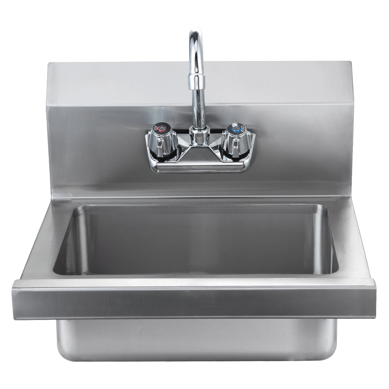 Commercial Hand Sink with Faucet, Stainless Steel Sink for Washing, Small Hand Washing Sink, Wall Mount Hand Basin, Utility Sink for Restaurant, Kitchen, Bar, Garage and Home, 17 x 12.8 inch