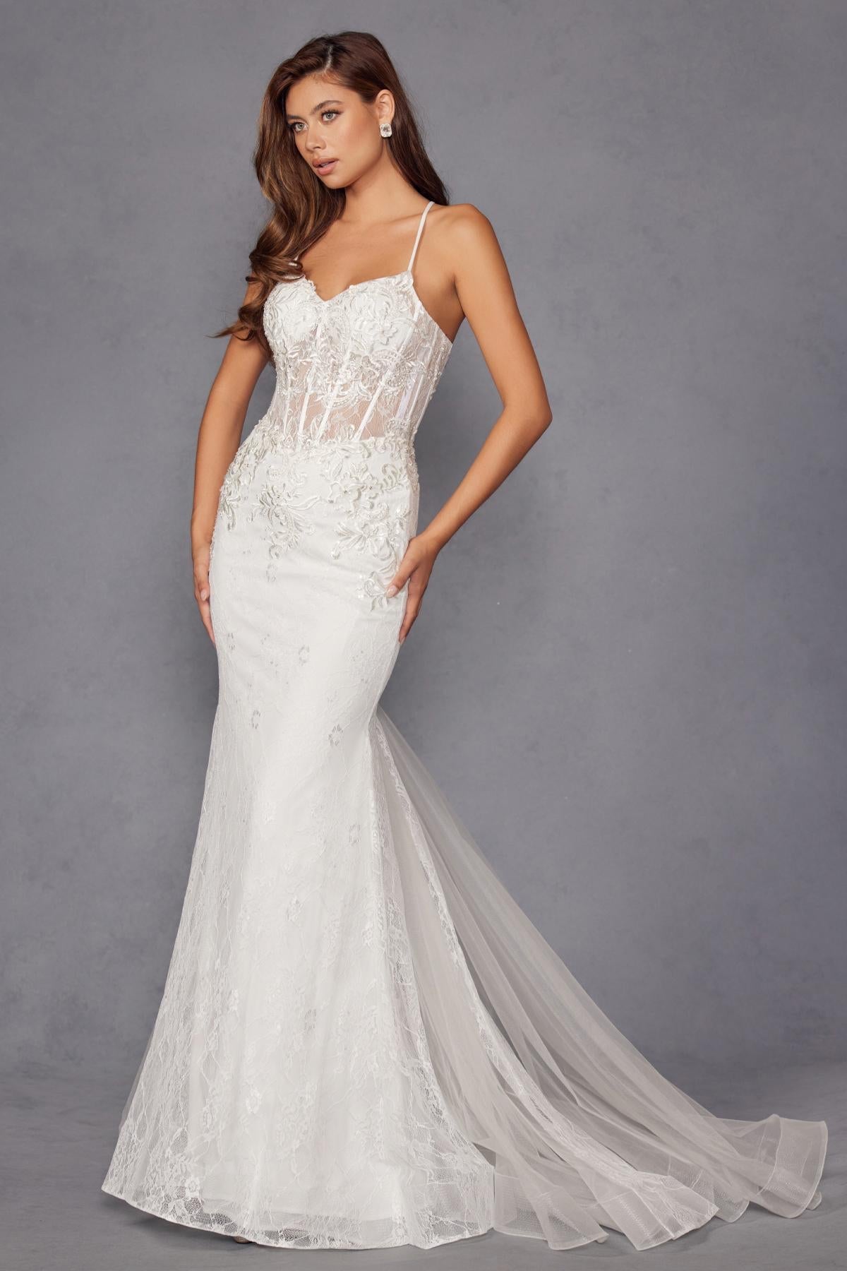 Juliet JT2481UW Embellished Lace Mermaid Bridal Dress