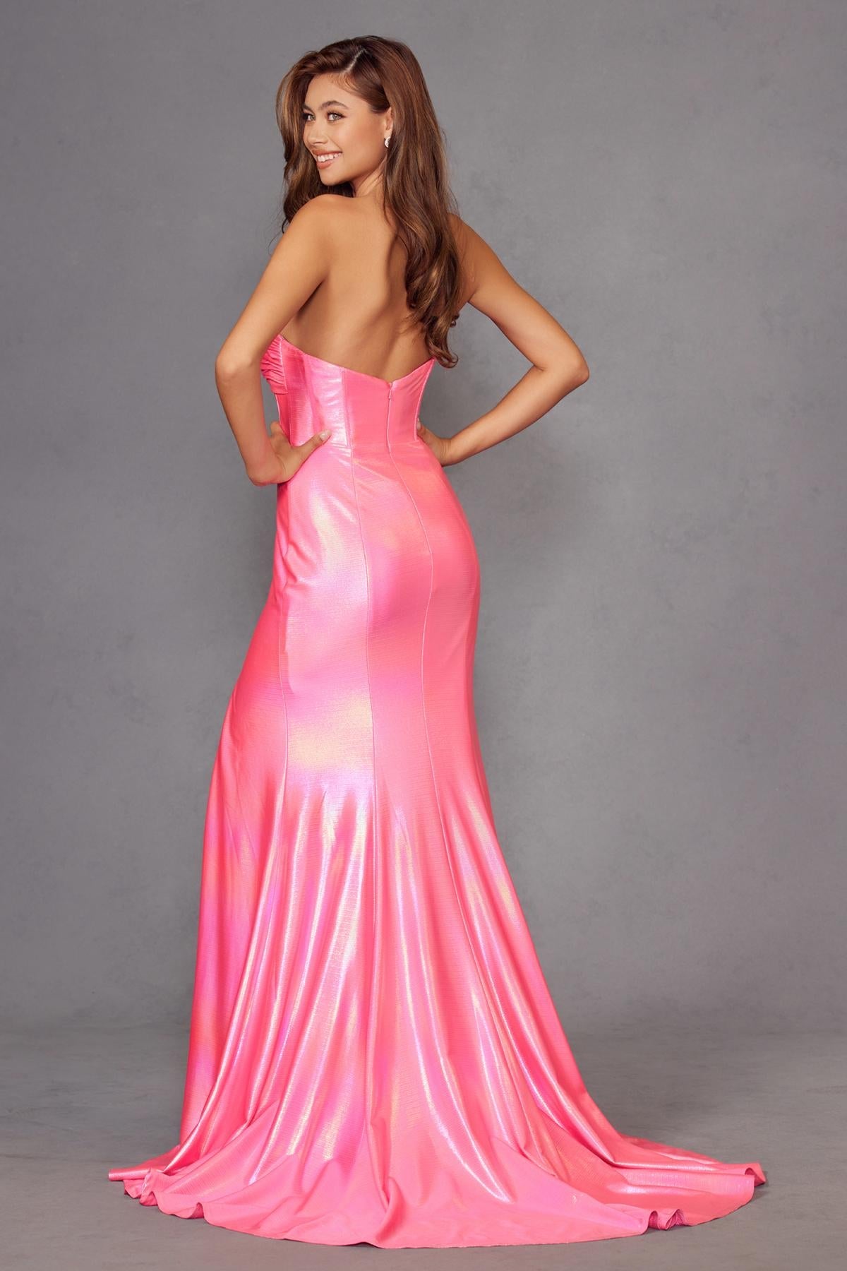 Juliet JT2579H Strapless Sweetheart Iridescent Prom Gown