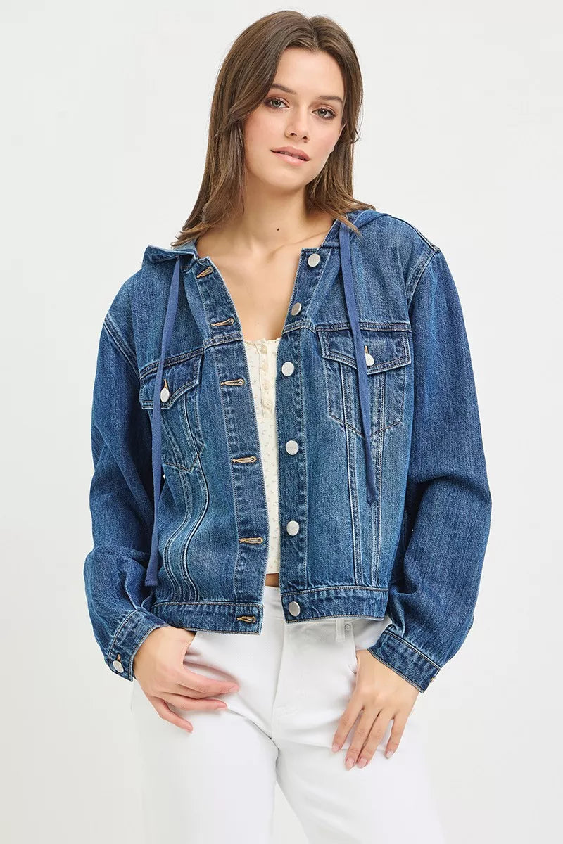 RISEN Basic Denim Jacket with Hoodie