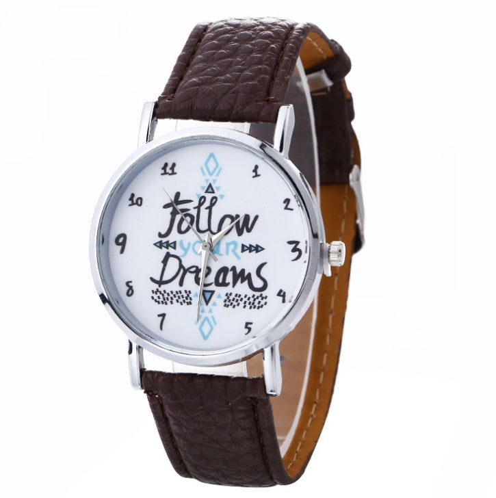 English pattern watch fashion ladies belt watch quartz watch