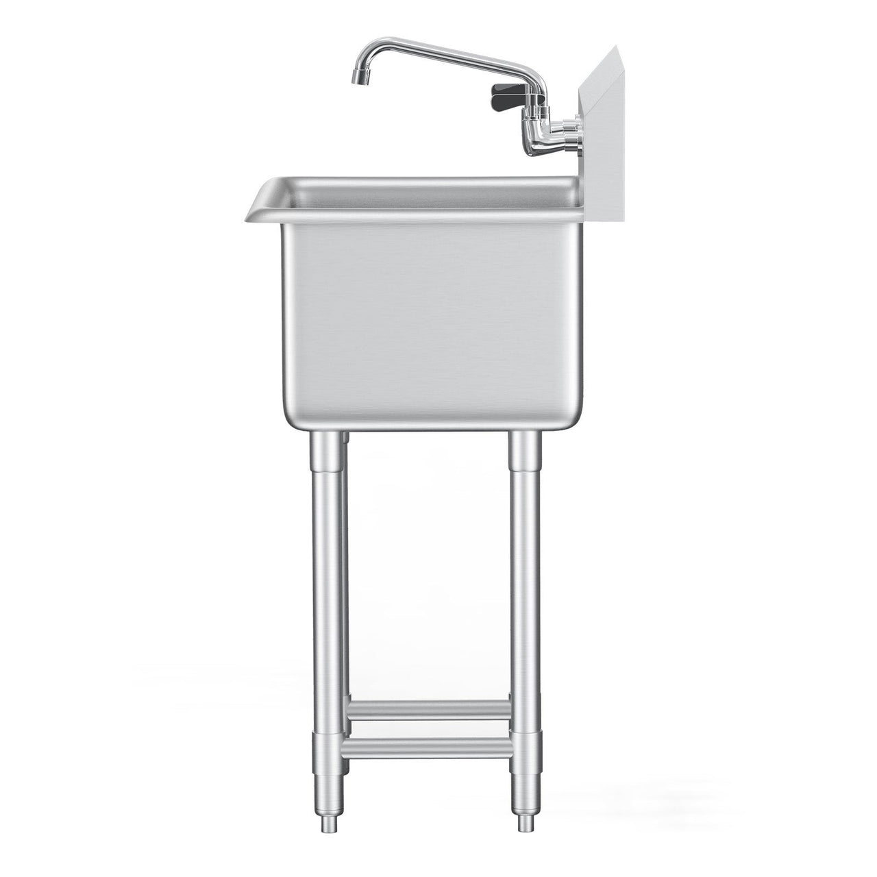Stainless Steel Prep & Utility Sink, 1 Compartment Free Standing Small Sink Include Faucet & legs, 18'x41' Commercial Single Bowl Sinks for Garage, Restaurant, Kitchen, Laundry