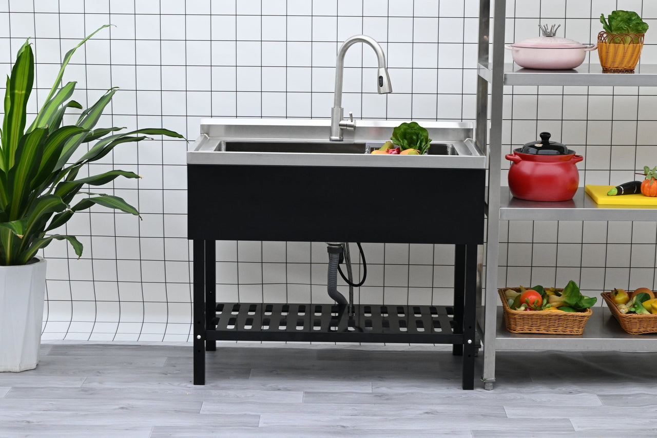 Stainless Steel Utility Sink, Freestanding Sink 1