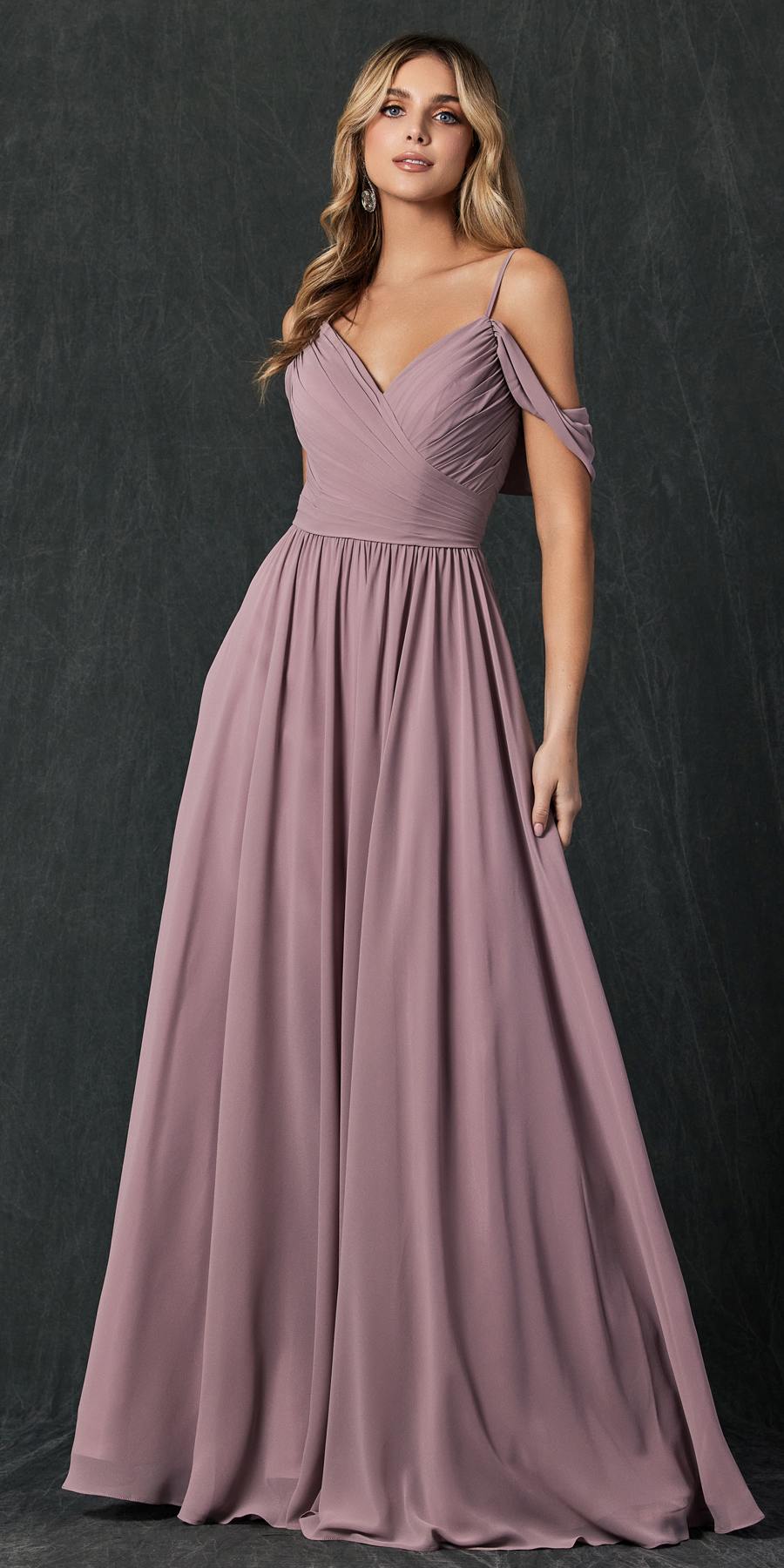 Juliet 262 Pleated Off the Shoulder Formal Dress