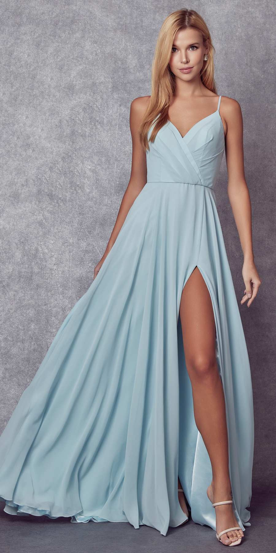 Juliet 263 Spaghetti Strap Long Formal Dress