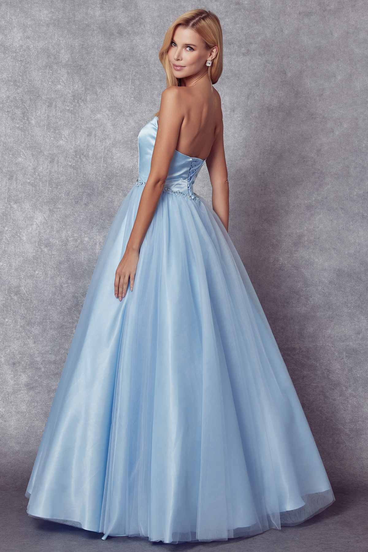 Juliet 265 Strapless A-Line Ball Gown Beaded Belt